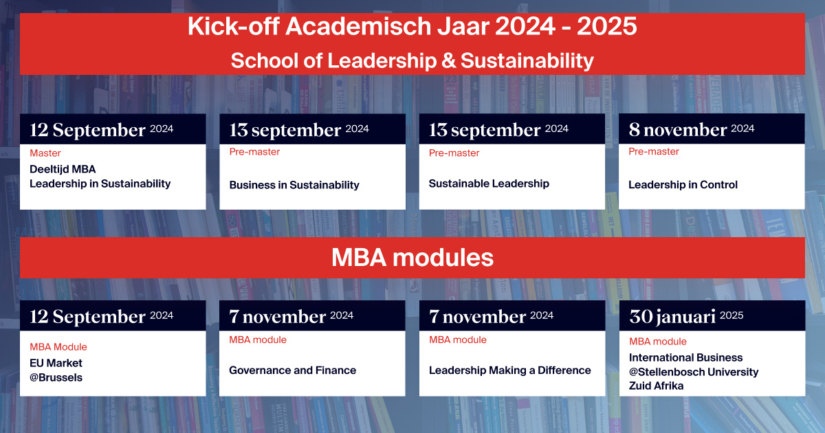 Kick-off Academisch Jaar 2024-2025: School of Leadership & Sustainability.